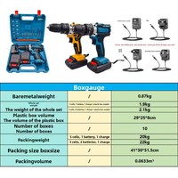 Perceuse sans fil 21V, visseuse à percussion, double vitesse, trois modes, réversible, contrôle de vitesse progressif, visseuse électrique rechargeable