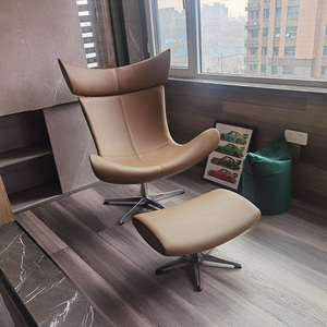 Sofá nórdico de lujo, silla individual de fibra de vidrio y cuero genuino, sillón <span class=keywords><strong>otomano</strong></span> de ocio y sillas con estilo - Product Image 6