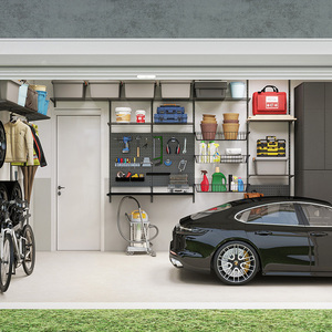 Organisateur adhésif d'affichage de porte-bouteilles de vin en métal mural avec crochets de suspension pour un rangement pratique - Product Image 1