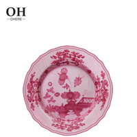Service de Table Populaire en Porcelaine Fine, Ensemble d'Assiettes Florales Roses pour Mariage et Fête, Vaisselle de Luxe Décorative pour Événements et Traiteur