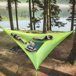 Hamac portable en nylon pour 2 à 3 personnes, équipement de camping et de randonnée en plein air, toutes saisons, 150 kg, sac de rangement - Product Image 1
