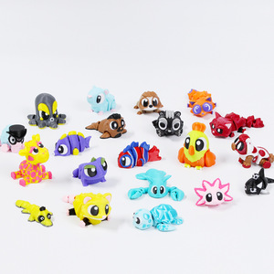 Ensemble de figurines d'animaux imprimées en 3D 2026, jouets articulés flexibles anti-stress, décorations mignonnes pour animaux de bureau, idéales pour les cadeaux de fête - Product Image 5