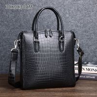 Tas Kerja Pria Motif Kulit Buaya dari Bahan Nilon dengan Lapisan Katun - Tas Selempang Perjalanan