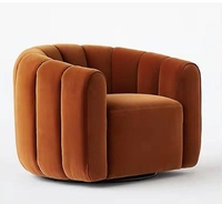Design minimaliste canapé simple rétro lumière luxe velours chambre petit appartement loisirs chaise pivotante pour Villa hôtel