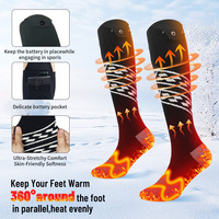 Chaussettes chauffantes rechargeables USB ODM avec motif lettres pour l'hiver, le camping en plein air, le ski, la pêche, la chasse