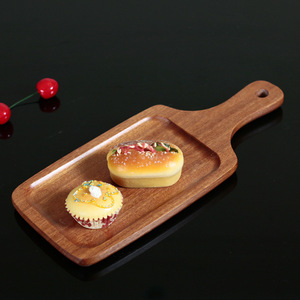 Top-notch Sapele Wood Pizza Board Rectangle Flat <b>Steak</b> <b>Plate</b> Dessert Tray Handmade Solid Color - Product Image 1