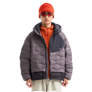 Veste matelassée imperméable à capuche pour homme grande taille, design unique, fermeture éclair et boutons, écologique, chaude pour l'hiver - Product Image 1
