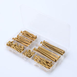 Groothandel Koolstofstalen Dekschroef Assortiment Set Geel Gegalvaniseerd Roestbestendige Zelftappende Houtschroeven #10 & #8X1-1/2 Inch - Product Image 2