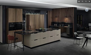 Hiện Đại Châu Âu Sang Trọng Nhà Bếp Tủ Tường Ván Ép Thông Minh Sơn Mài Tủ Bếp Đảo Cho Biệt Thự Thiêu Kết Đá Chỗ Ngồi - Product Image 2