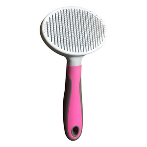 Pet Self Cleaning Comb Pink Orchid Dog Grooming Brush Coarse Fine <b>Needle</b> Detangling - Product Image 1