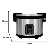RICH Cuiseur à Riz Électrique 6L en Acier Inoxydable Automatique de Qualité Commerciale pour Usage Domestique, Restaurant et Hôtel