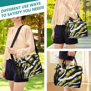 Wholesale Puakenikeni Lei Flower Design Custom Reusable Insulated Cooler Bag Thermal Zipper Picnic Cool Lunch Bag - Product Image 5