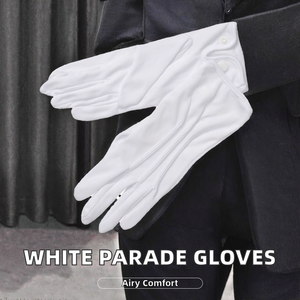 Gants de cérémonie formels multifonctionnels en nylon blanc anti-boulochage respirants pour hommes et femmes, parfaits pour les événements – Vente en gros - Product Image 2