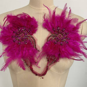 DIY vestido <span class=keywords><strong>de</strong></span> <span class=keywords><strong>princesa</strong></span> para niños hecho a mano con cuentas diseño Floral 3D diamantes <span class=keywords><strong>de</strong></span> imitación pluma flores parche accesorios hechos <span class=keywords><strong>de</strong></span> vidrio - Product Image 4