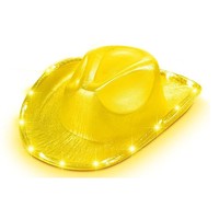 Cappello da Cowboy in Denim Verde con Luci Laser Multicolore per Feste di Halloween e Carnevale, Tema Western