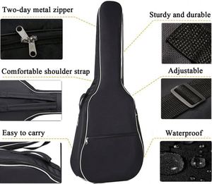 Échantillon gratuit, vente en gros directe d'usine, guitare acoustique, sac en coton ajouté, sac de transport professionnel pour guitare, support dorsal - Product Image 6