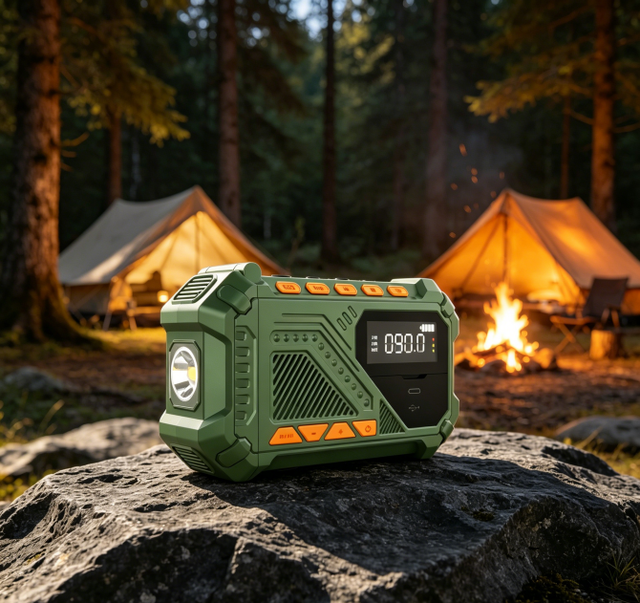 Solar Emergency Weather Radio 4000mAh Portable Solar Powered SOS Alarm AM/FM LED Flashlight Screen for Outdoor Camping 38h