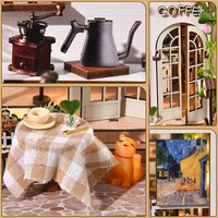 Puzzle 3D en bois personnalisable YM07, miniatures DIY pour maison de poupée, insert de rehausseur de livre pour coin lecture, étagère de café ou jardin