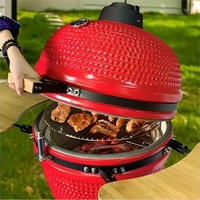 MCD 18 pouces Flip Rotating BBQ Grill Pliant Kamado Céramique Extérieur Acier Inoxydable BBQ Grill
