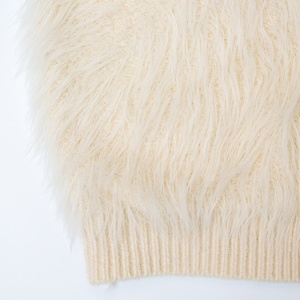 Marque de créateur personnalisée tricots dames luxe haut de gamme Islande fourrure garniture épais chaud hiver câble tricot Cardigan <span class=keywords><strong>pull</strong></span> femmes - Product Image 3