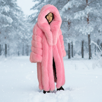 Manteaux en fourrure de renard véritable pleine longueur pour femmes, avec capuche en fourrure, décontractés, de luxe, épais, pour l'hiver, rembourrés en coton et polyester, vente en gros et au détail