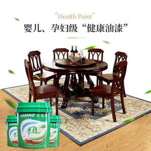 Round Solid Wood <b>Dining</b> <b>Table</b> Set With Rotatable Top For <b>Dining</b> Room Furniture - Product Image 4