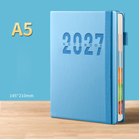 Agenda en cuir cousu A5 de qualité supérieure, vente en gros, logo personnalisé, couverture rigide, intercalaires de couleur, carnet de planification quotidienne