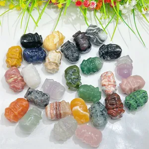 Crystal Crafts Small Size Carving Natural Product Ganesh Ruby In Zosite Polishing Mixed Elephant Baby For Decoration