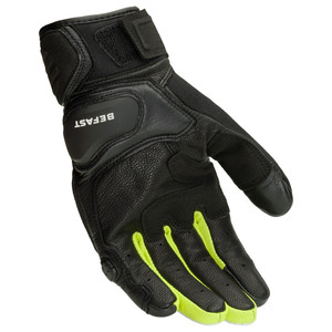 Befast SUPPORTER Gants en cuir de moto certifiés CE noir blanc jaune L - Product Image 2