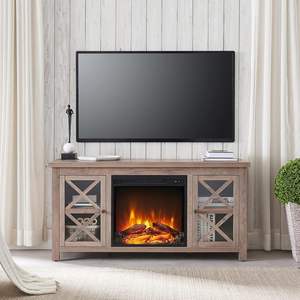 Soporte <span class=keywords><strong>rectangular</strong></span> para <span class=keywords><strong>chimenea</strong></span> de TV con <span class=keywords><strong>chimenea</strong></span> de troncos para televisores de hasta 55 pulgadas Calentador de <span class=keywords><strong>chimenea</strong></span> eléctrico negro Soporte de TV con manto - Product Image 6