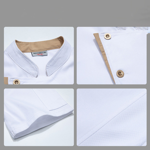 Chef's Work Clothes Unisex Short Sleeve Summer Kitchen <b>Hotel</b> Restaurant Canteen Breathable Cotton Spandex Washable <b>Uniform</b> - Product Image 3