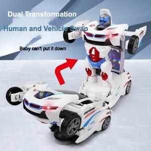 Großhandel Elektro Universal Toy Car Modell Verformung Rotierender Roboter Kinderspiel zeug Sound und Light Car Jungen und Mädchen - Product Image 4
