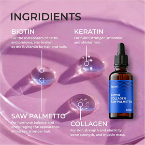 OEM/ODM Gotas de Colágeno Orgánico para Adultos con Biotina y Vitamina C para Fortalecer las Uñas, Blanquear la Piel, Sin Azúcar, Empaque Personalizado - Product Image 6