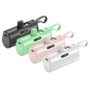 Powerbanksポータブルミニ小型Type-c5000mahカスタムロゴ高速充電器磁気ワイヤレスカプセルパワーバンク