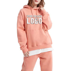 Sweat-shirt pour femme en molleton uni de 360 g, personnalisable avec un MOQ faible, style streetwear décontracté, lourd, ample, pull sport, sweat-shirt pour femme - Product Image 4
