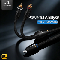 Cable de Audio Hifi Tipo C a 2RCA Macho, Cable de Audio Estéreo, Cable Divisor USB C a RCA en Y, Cable de Audio y Video de Cobre Puro