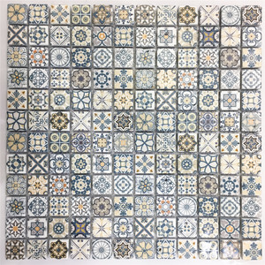 Jbn thiết kế hiện đại đá tự nhiên đá cẩm thạch khảm gạch đầy màu sắc vuông khảm thủy tinh cho phòng tắm và sử dụng ngoài trời và trang trí tường - Product Image 3