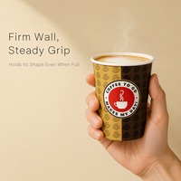 Gobelets en papier 9oz en gros, jetables, à paroi simple, pour boissons chaudes, en stock, divers designs disponibles