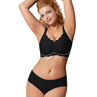 Soutien-gorge Jelly sans couture pour femme, sans armatures, design de soutien, effet push-up Jelly, grandes tailles, bonnets profonds, bretelles réglables, bord festonné