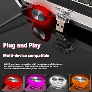 Tự động nội thất USB môi trường xung quanh dẫn đèn Xách Tay Xe USB trang trí bầu không khí ánh sáng plug-and-play mini LED môi trường ánh sáng - Product Image 3