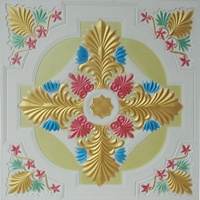 Aislamiento de calor falso techo/colorido 3D diseño de la flor de techo de yeso/GRG azulejos de placa de yeso