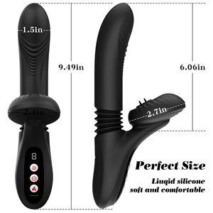 Vibratore Rabbit per Stimolazione Clitoridea con 7 Modalità Potenti, Funzione Leccante, Pulsante e Riscaldante, Dildo Vibrante in Silicone Nero per Donne - Product Image 6