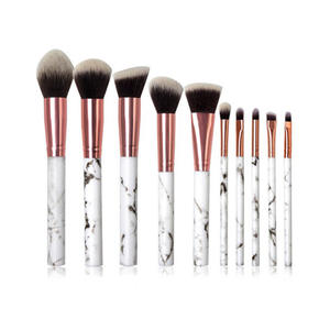 Brochas de maquillaje Juego de brochas de maquillaje de mármol profesional Cerdas sintéticas naturales suaves Tubo de aluminio grueso Almacenamiento personalizado <span class=keywords><strong>Cas</strong></span> - Product Image 5