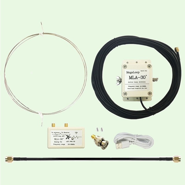 MLA-30+ Active Loop Antenna Portable Radio with Upgraded 0.5-30MHz Shortwave Receiver Rainproof Design and Low Noise Amplifier