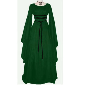 Vestido de Fiesta de Halloween para Mujer HP Vintage, Manga Larga, Cuello Redondo, Cinturón, Estilo Irregular, Disfraz de Ballet - Product Image 2
