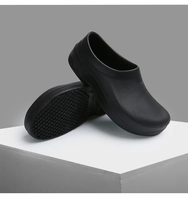 Customizable Black Eva Women Men Safety Shoes Kitchen Chef Shoes Clog Shoes