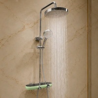 Robinetterie de salle de bain d'hôtel moderne en laiton de haute qualité, ensemble de douche pluie à poignée unique, thermostatique numérique haut de gamme à montage mural
