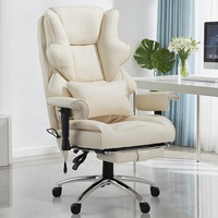 Chaise de bureau exécutive ergonomique à siège en forme de selle, en cuir gris foncé, avec massage par vibration à 6 points
