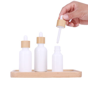 Botellas de Vidrio Boston Redondas con Gotero, Vacías, de Plástico, con Tapa de Madera o Bambú, de 5ml, 10ml, 15ml, 20ml, 30ml, 50ml y 100ml, para Aceites Esenciales - Product Image 3