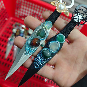 Poignard d'obsidienne en cristal blanc fait à la main Original nouveau couteau <span class=keywords><strong>Kunai</strong></span> en cristal naturel <span class=keywords><strong>Shuriken</strong></span> fabriqué Unique - Product Image 4